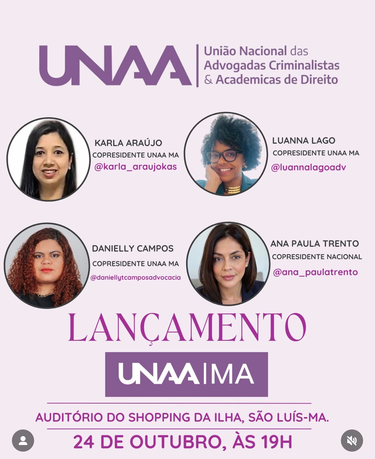 LANÇAMENTO UNAA MA
